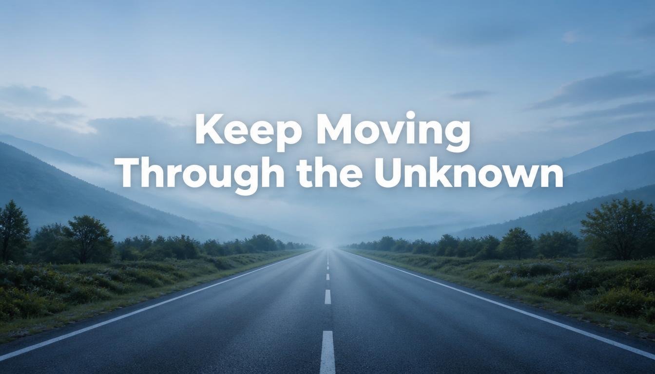 Misty open road ahead symbolizing building resilience through uncertainty