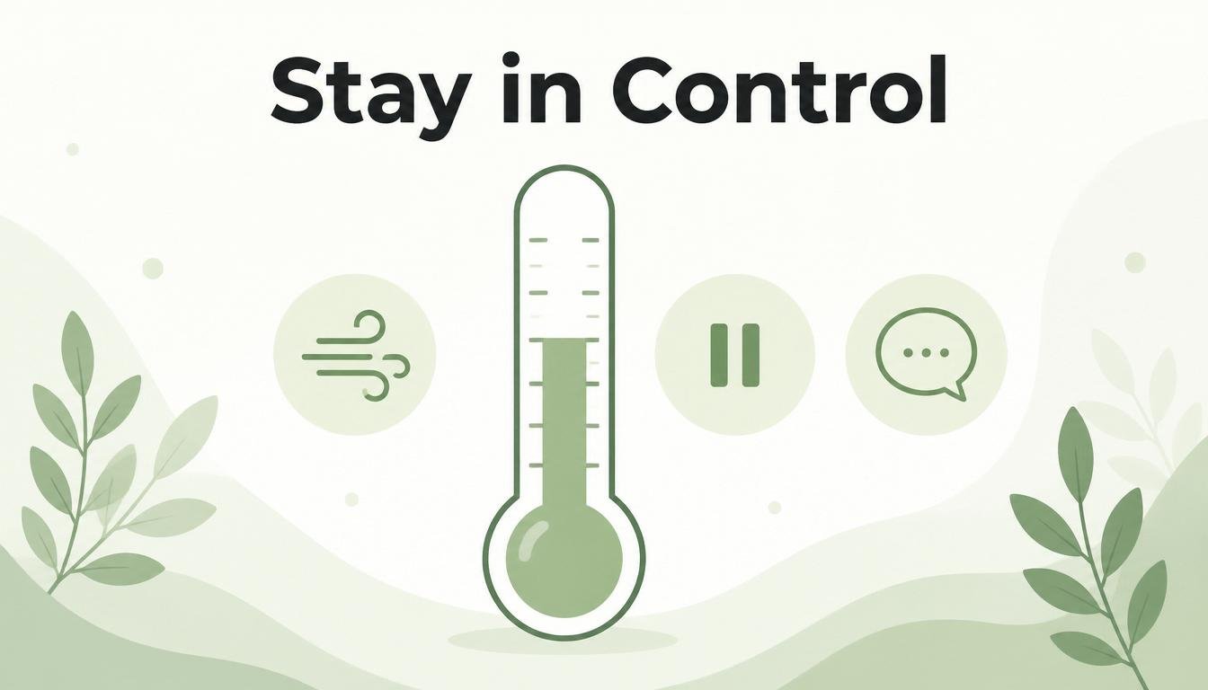 Thermometer and calm icons illustrating emotional regulation strategies