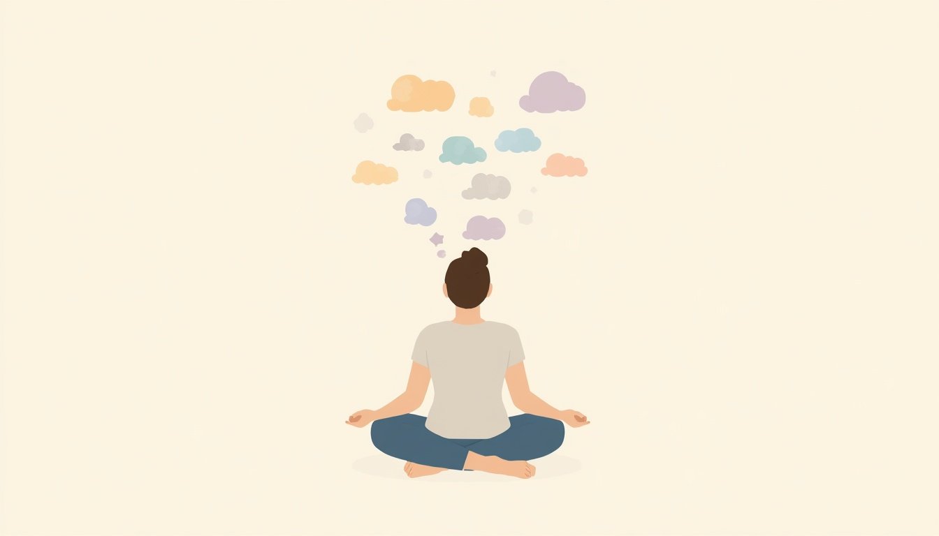 Person meditating and releasing thoughts through mindfulness practices