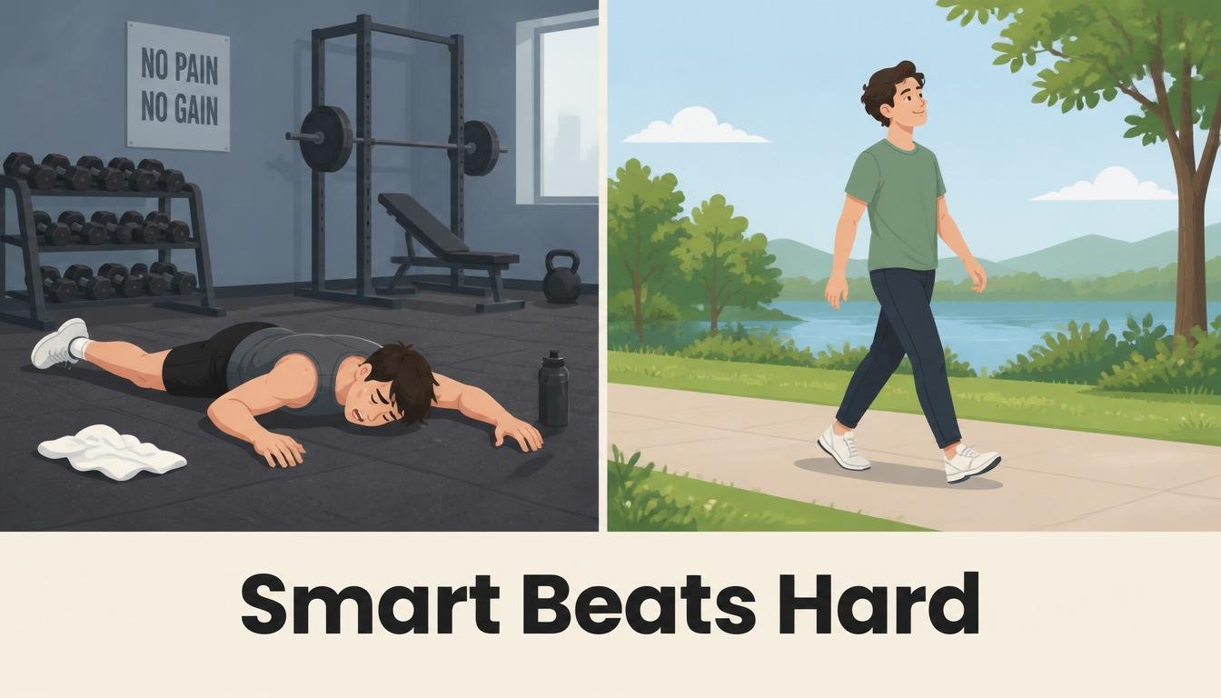 Smart outdoor walking vs gym overtraining comparison for physical fitness