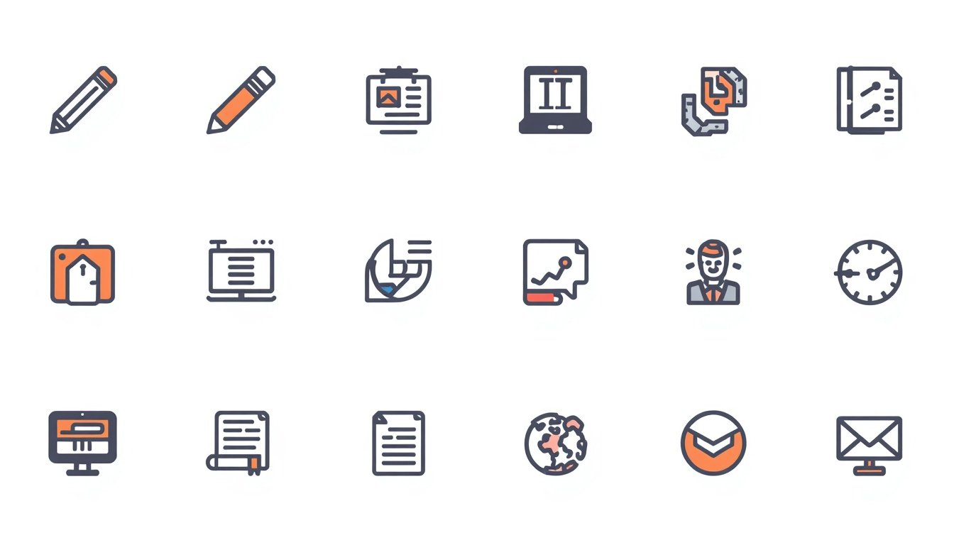 Freelance and online work icons representing different side hustle options