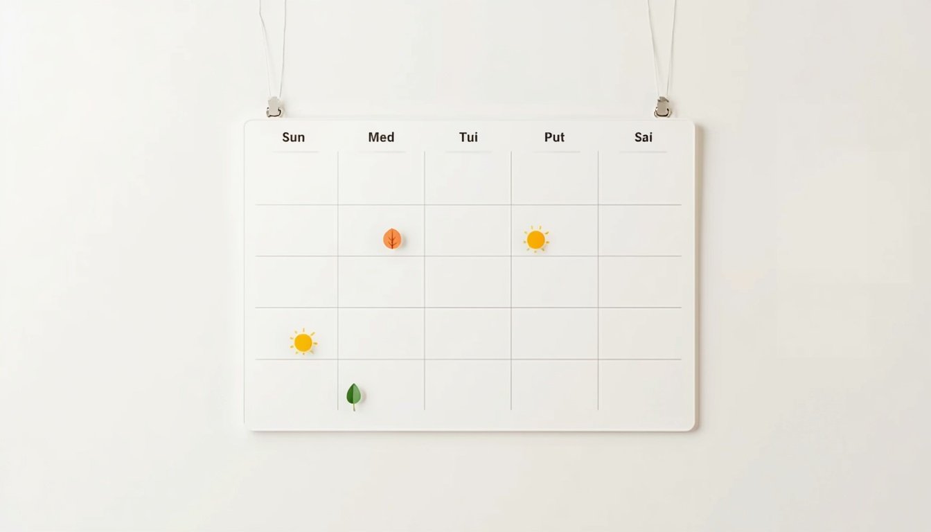 Weekly planner calendar helping build a consistent stress relief routine